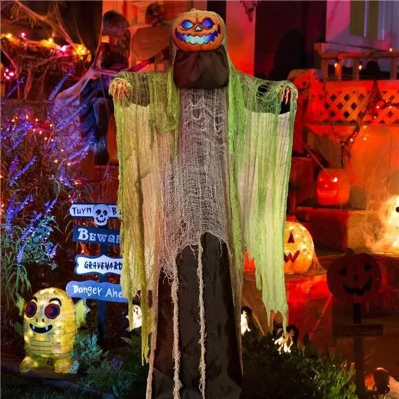 6 Ft. Life Size Animatronic Prop with Creepy Sound & Touch Activated Scary Decor